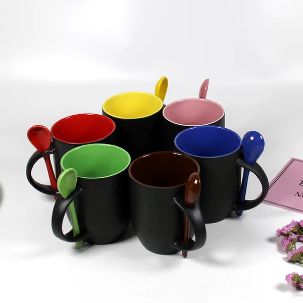 11oz Sublimation Coffee Mug w/ Inner Color and Spoon Custom Logo Blank –  Blanks On Deck, Inc.